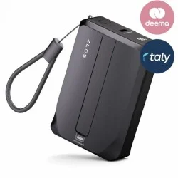 Zlos 10000mAh Mini Power Bank With Built-In USB-C And Lightning Cables - Black